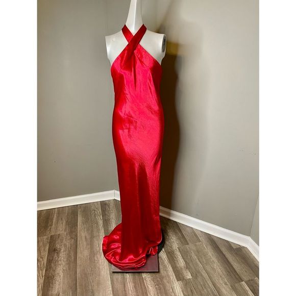 Galvan Eve Heavy Silk Halter-Neck Dress - Picture 4 of 7